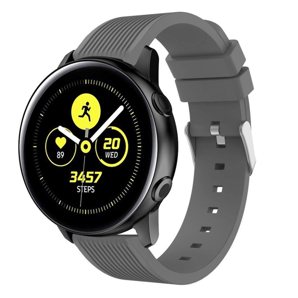 marque generique - Coque en silicone rayure douce gris pour votre Samsung Galaxy Watch Active SM-R500 - Accessoires bracelet connecté