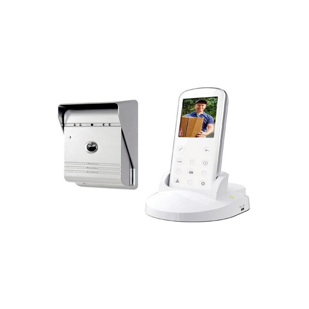 Smartwares - SMARTWARES Interphone vidéo sans fil VD36W 2,4 avec combiné portable - Sonnette et visiophone connecté