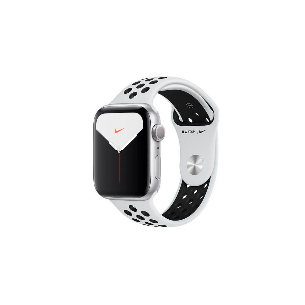Apple - Apple Watch Series 5 Nike GPS, Boîtier 44mm Aluminium Argent et bracelet sportif platine pure/noir MX3V2TY/A - Apple Watch