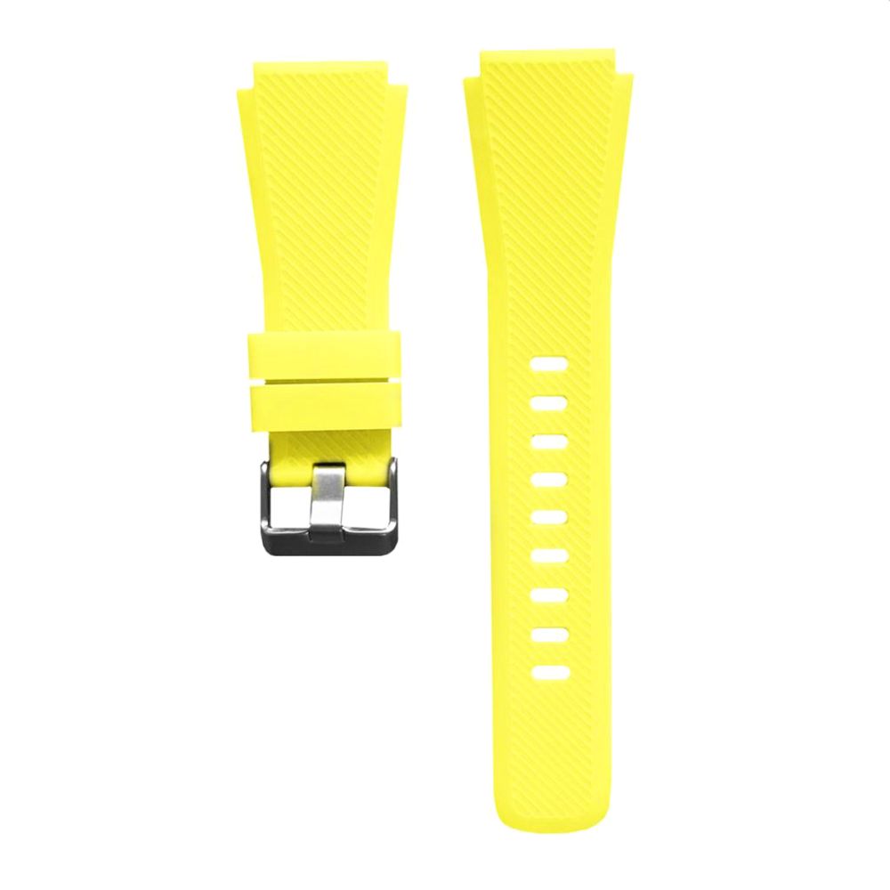 marque generique - sangle de bande de silicone de remplacement pour samsung gear s3 22mm bande jaune - Montre connectée