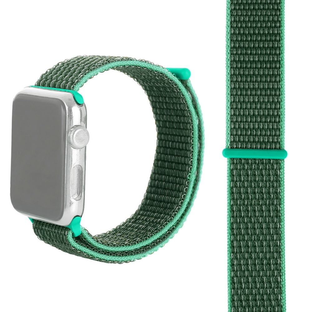 Wewoo - Bracelet de montre en nylon Simple Fashion pour Apple Watch séries 5 et 440 mm / 32 et 138 mmavec Magic Stick vert herbe - Accessoires montres connectées