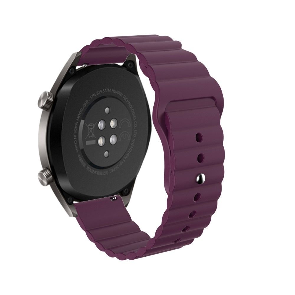 Generic - Bracelet en silicone Boucle inversée de 22 mm violet foncé pour votre Samsung Gear S3/Galaxy Watch 46mm/Huawei GT2 46mm/Huami Amazfit 1/2 - Accessoires bracelet connecté