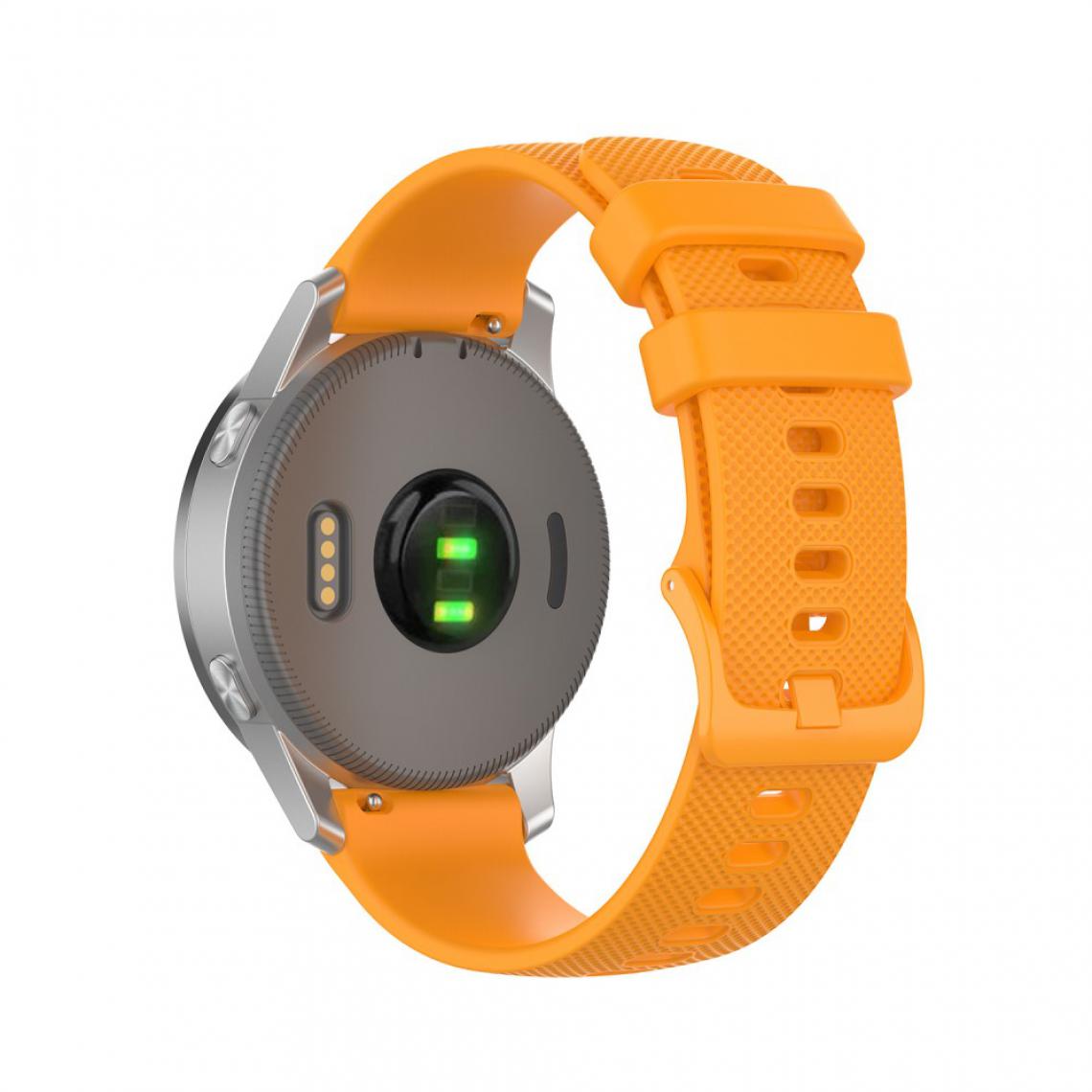 Other - Bracelet en silicone Réglable 20mm jaune pour votre Samsung Galaxy Watch 42mm/Garmin Vivoactive 3 - Accessoires bracelet connecté