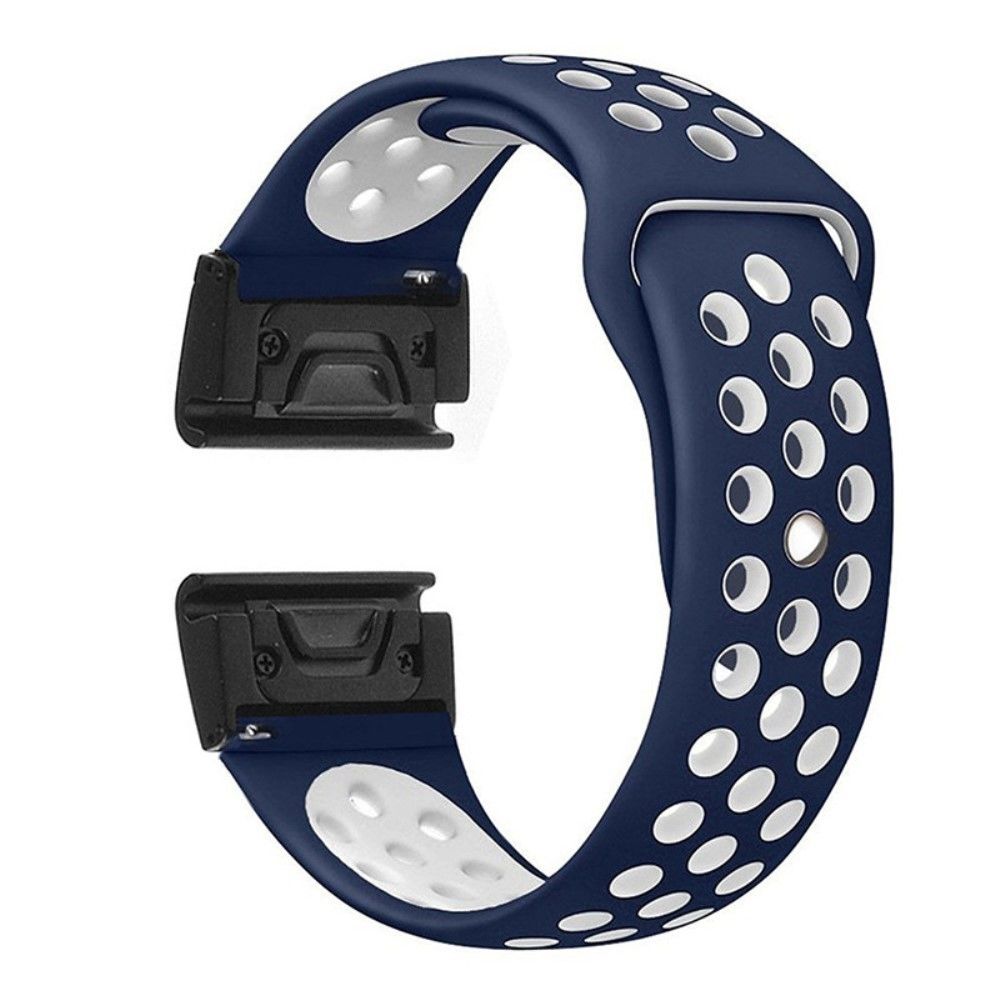 marque generique - Bracelet en silicone deux couleurs bleu foncé/blanc pour votre Garmin Fenix 5X/Fenix 3 - Accessoires bracelet connecté