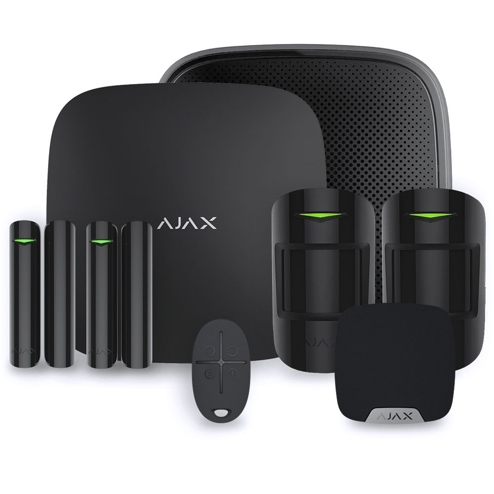 Ajax Systems - Ajax StarterKit noir - Kit 3 - Accessoires sécurité connectée