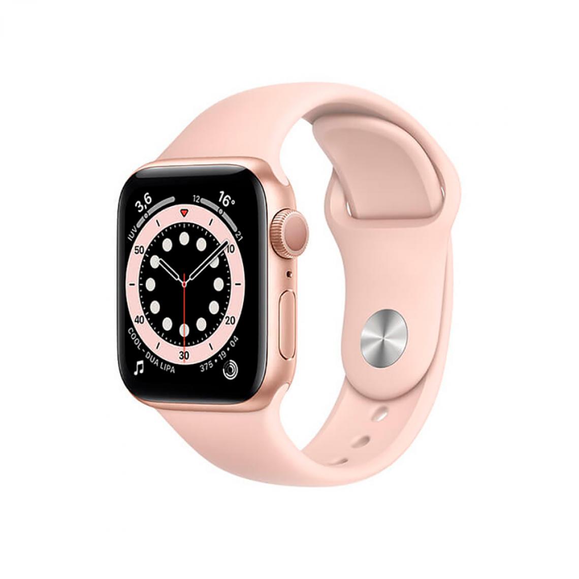 Apple - Apple Watch Series 6 (GPS + Cellulaire), 40mm Aluminium Or et bracelet sportif Rose Sable - Apple Watch