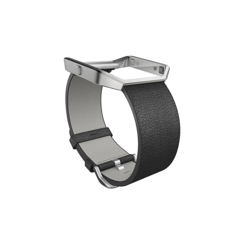 Fitbit - FITBIT BRACELET CUIR POUR BLAZE NOIR LARGE - Bracelet connecté