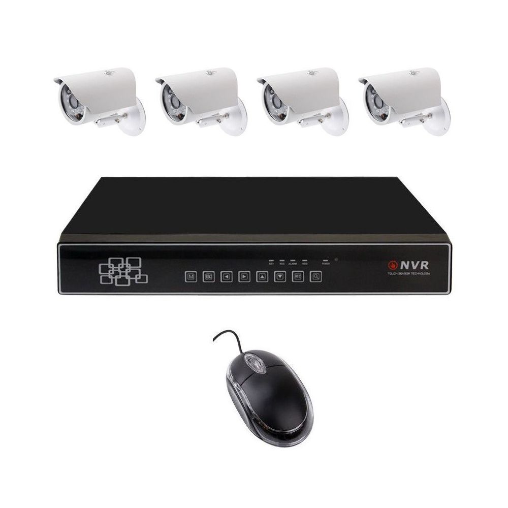 Yonis - kit vidéo surveillance 4 caméras - Caméra de surveillance connectée