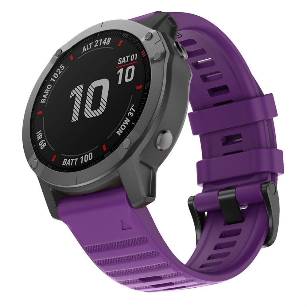 Wewoo - Bracelet pour montre connectée Garmin Fenix 6X 26mm Silicone Smart Watch de remplacement Violet - Bracelet connecté