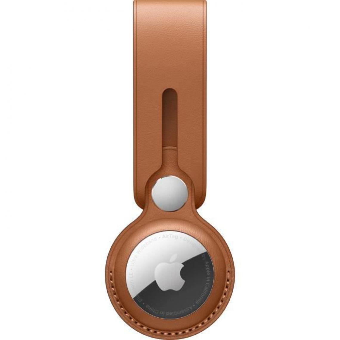 Apple - APPLE Laniere en cuir AirTag Havane - Accessoires montres connectées