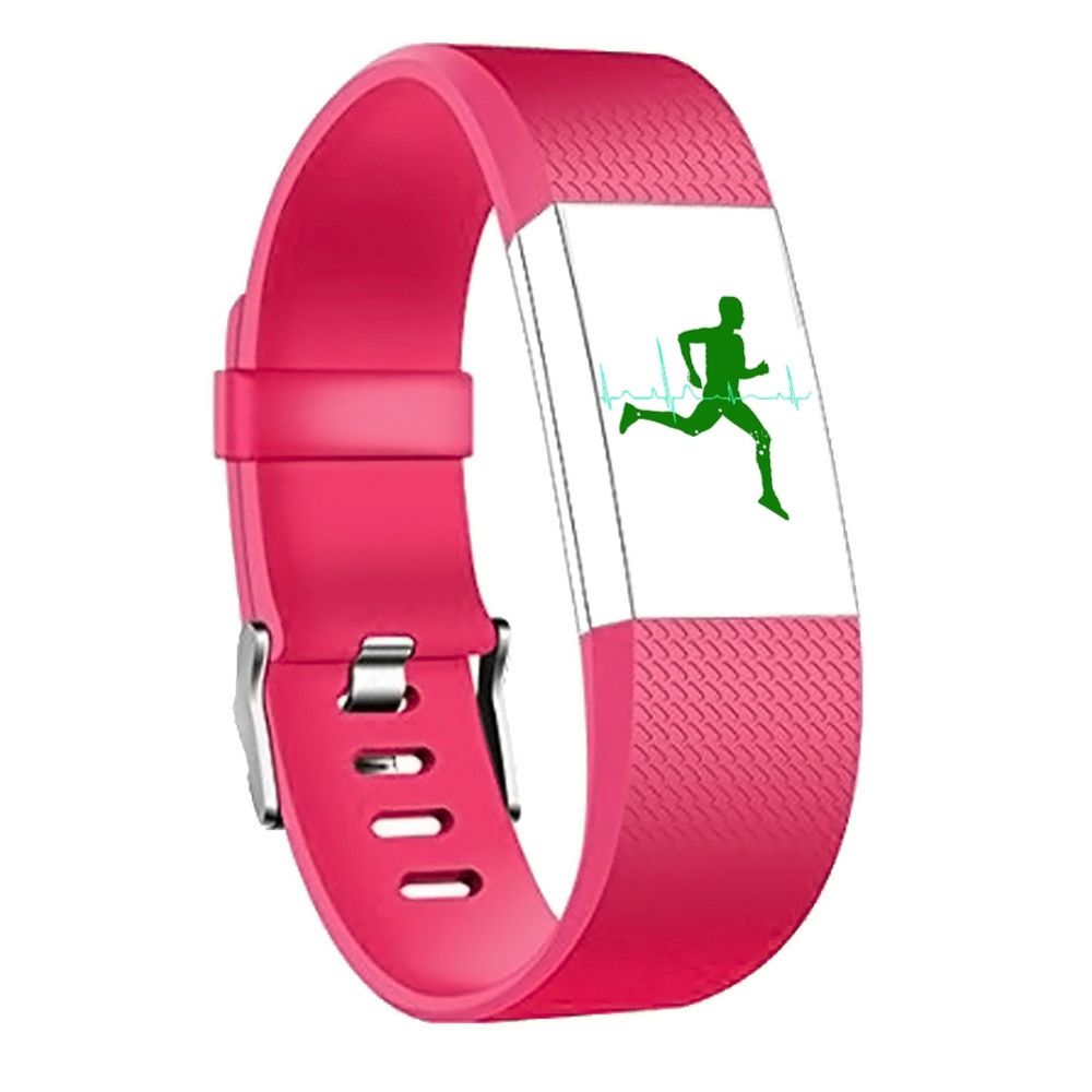 Wewoo - Bracelet pour montre connectée Dragonne sport ajustable carrée FITBIT Charge 2taille S10,5x8,5cm rouge - Bracelet connecté