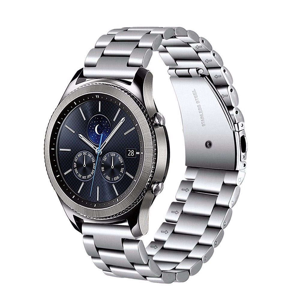 marque generique - Bracelet en métal argent pour votre Samsung Galaxy Gear S2 Sport/Galaxy Watch Active 2 - Accessoires bracelet connecté