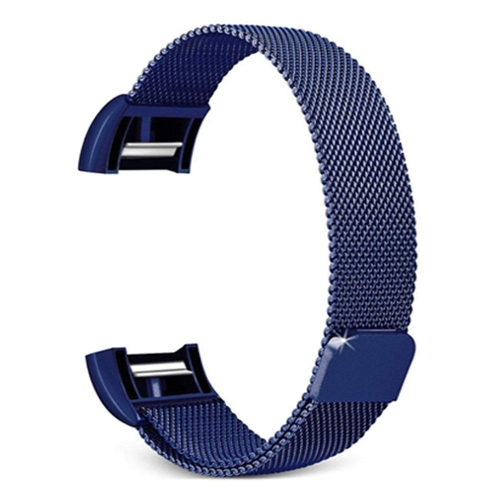 Wewoo - Bracelet pour montre connectée Smartwatch avec en acier inoxydable FITBIT Charge 2taille S bleu - Bracelet connecté