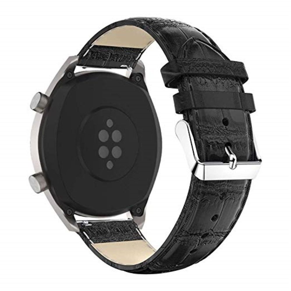 marque generique - Bracelet en cuir véritable texture crocodile de 22 mm noir pour votre Huawei Watch GT/Watch 2 Pro/Honor Watch Magic - Accessoires bracelet connecté