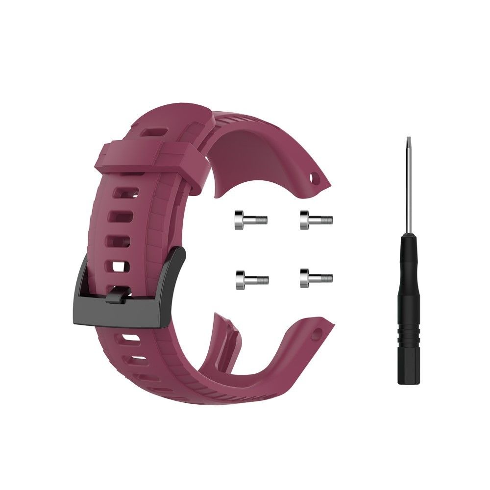 marque generique - Bracelet en silicone souple rouge vin pour votre Suunto 5 22.5mm - Accessoires bracelet connecté