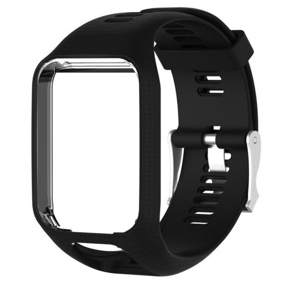 marque generique - Bracelet en silicone souple noir pour votre TomTom Sport Runner 2/3 - Accessoires bracelet connecté