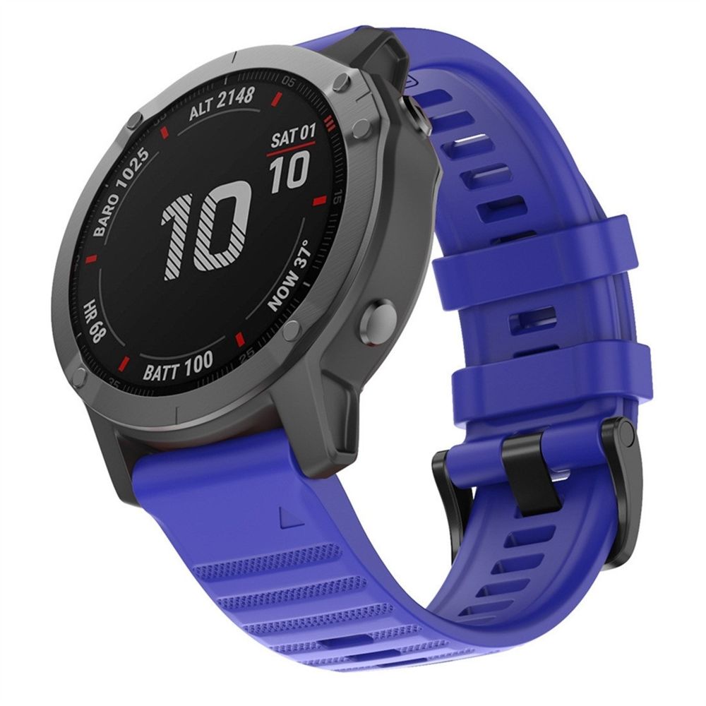Wewoo - Bracelet pour montre connectée Garmin Fenix 6X 26mm Silicone Smart Watch de remplacement bleu saphir - Bracelet connecté