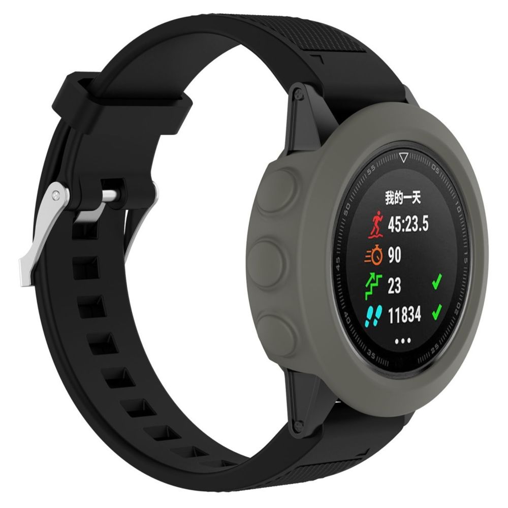 Wewoo - Boîtier de montre Étui de protection en silicone Smart Watchhôte non inclus pour Garmin Fenix 5 Gris - Accessoires montres connectées