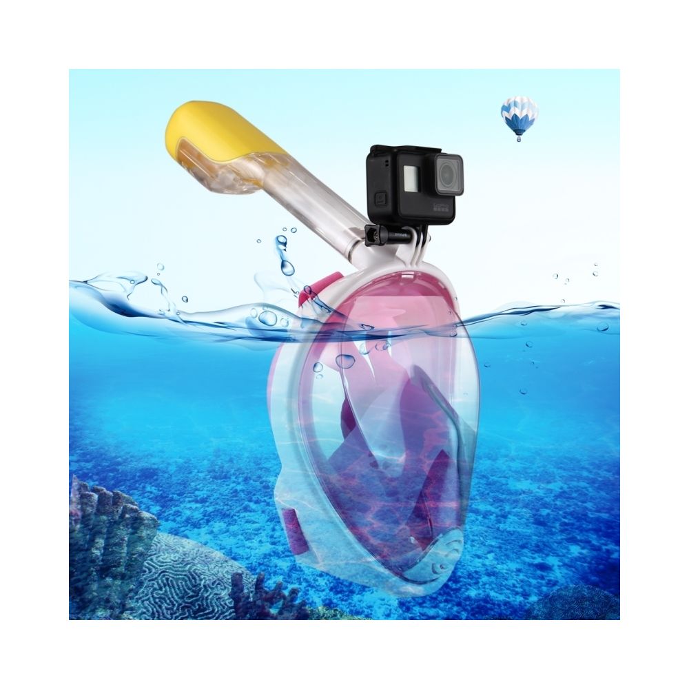 Wewoo - Masque de plongée rose pour GoPro HERO5 / 4/3 + / 3/2/1, S / M taille 220mm Tube Sports nautiques Équipement de complet Dry Snorkel - Caméras Sportives