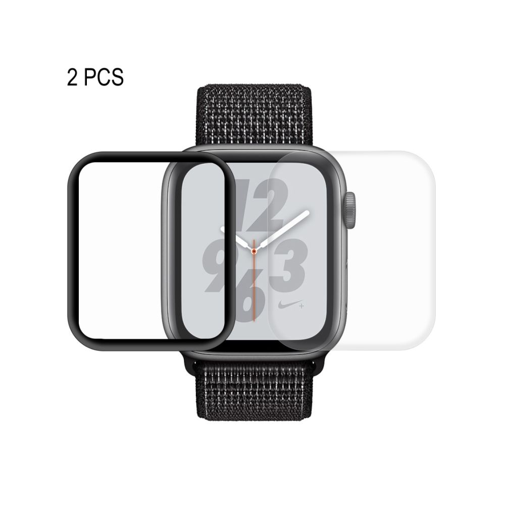 Wewoo - 2 PCS chapeau-Prince 3D plein écran PET + 3D plein écran galvanoplastie protecteur de courbure de la chaleur courbé HD HD pour Apple Watch série 4 44mm - Accessoires Apple Watch