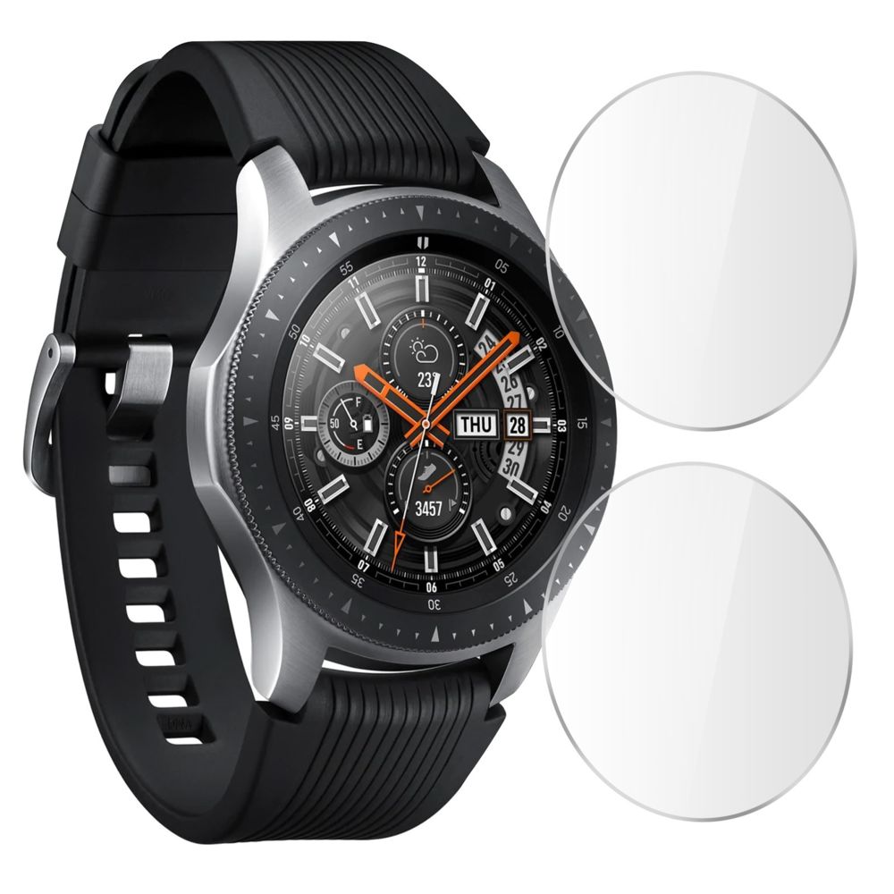 Avizar - 2x Films Galaxy Watch 46mm Protection Ecran Verre Trempé Biseautés Transparent - Accessoires montres connectées