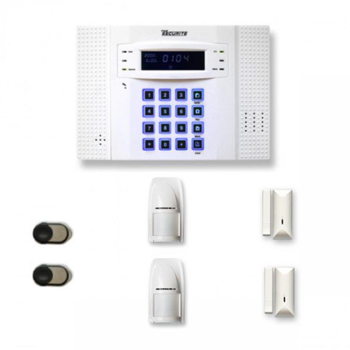 Tike Securite - Alarme maison sans fil DNB20 Compatible Box internet et GSM - Alarme connectée