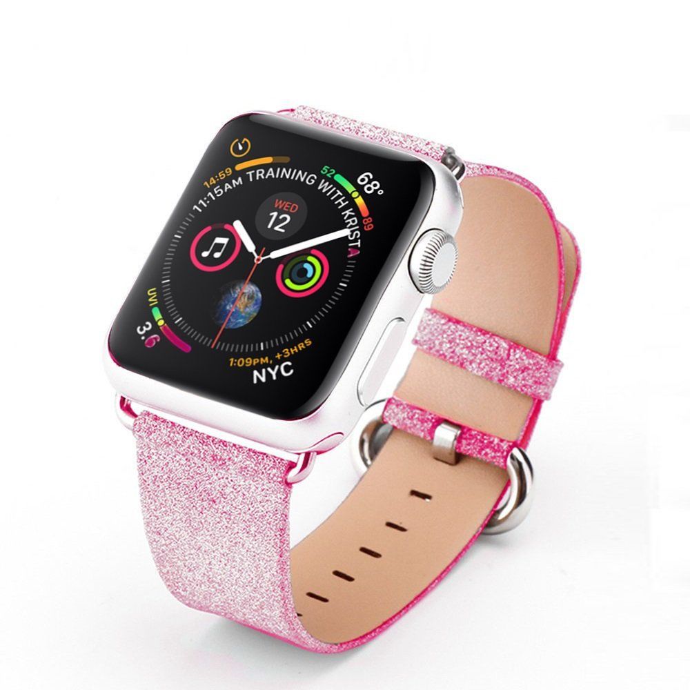 Evetane - Bracelet 38-40 mm compatible avec Apple Watch pailleté Rose Gold - Accessoires Apple Watch