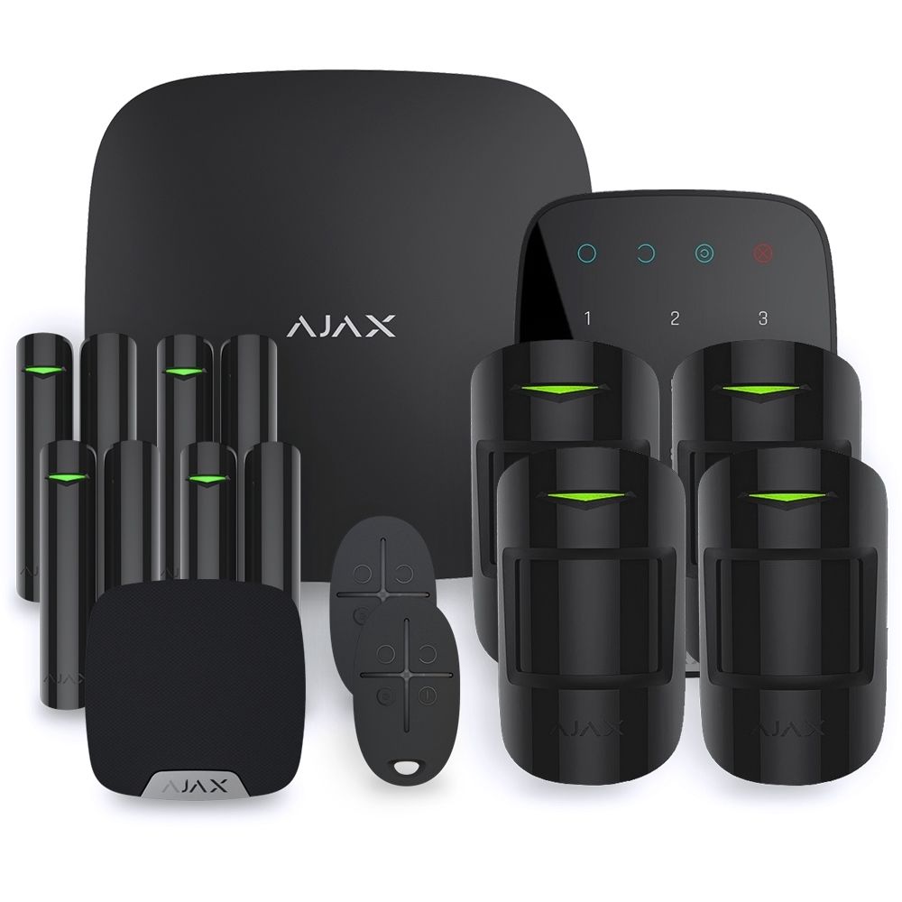 Ajax Systems - Ajax StarterKit Plus noir - Kit 4 - Accessoires sécurité connectée
