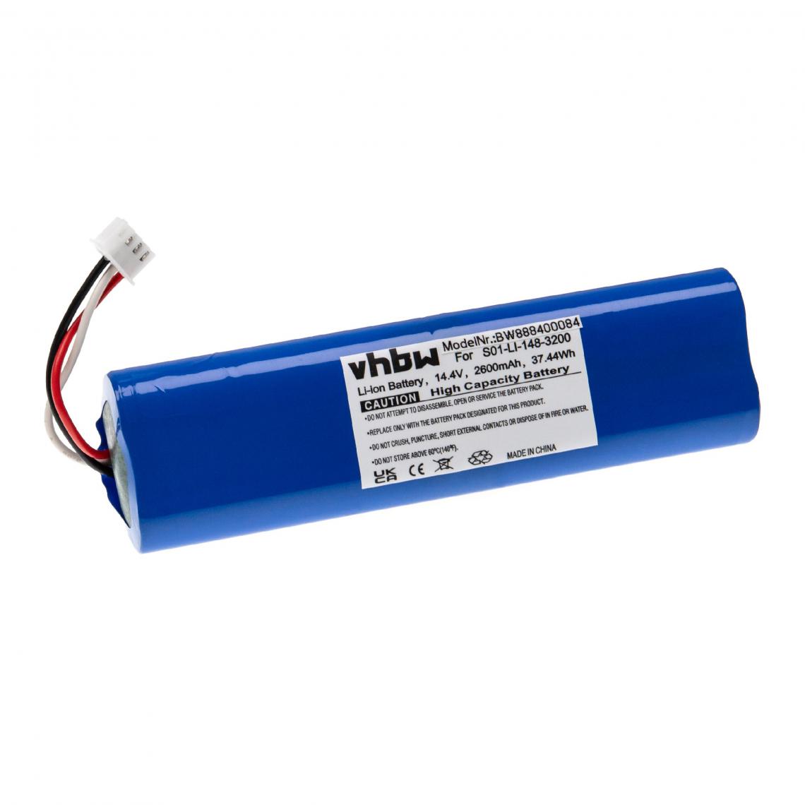 Vhbw - vhbw Batterie remplacement pour Ecovacs S01-LI-148-2600, S09-LI-148-3200 pour aspirateur, robot électroménager (2600mAh, 14,4V, Li-ion) - Accessoire entretien des sols