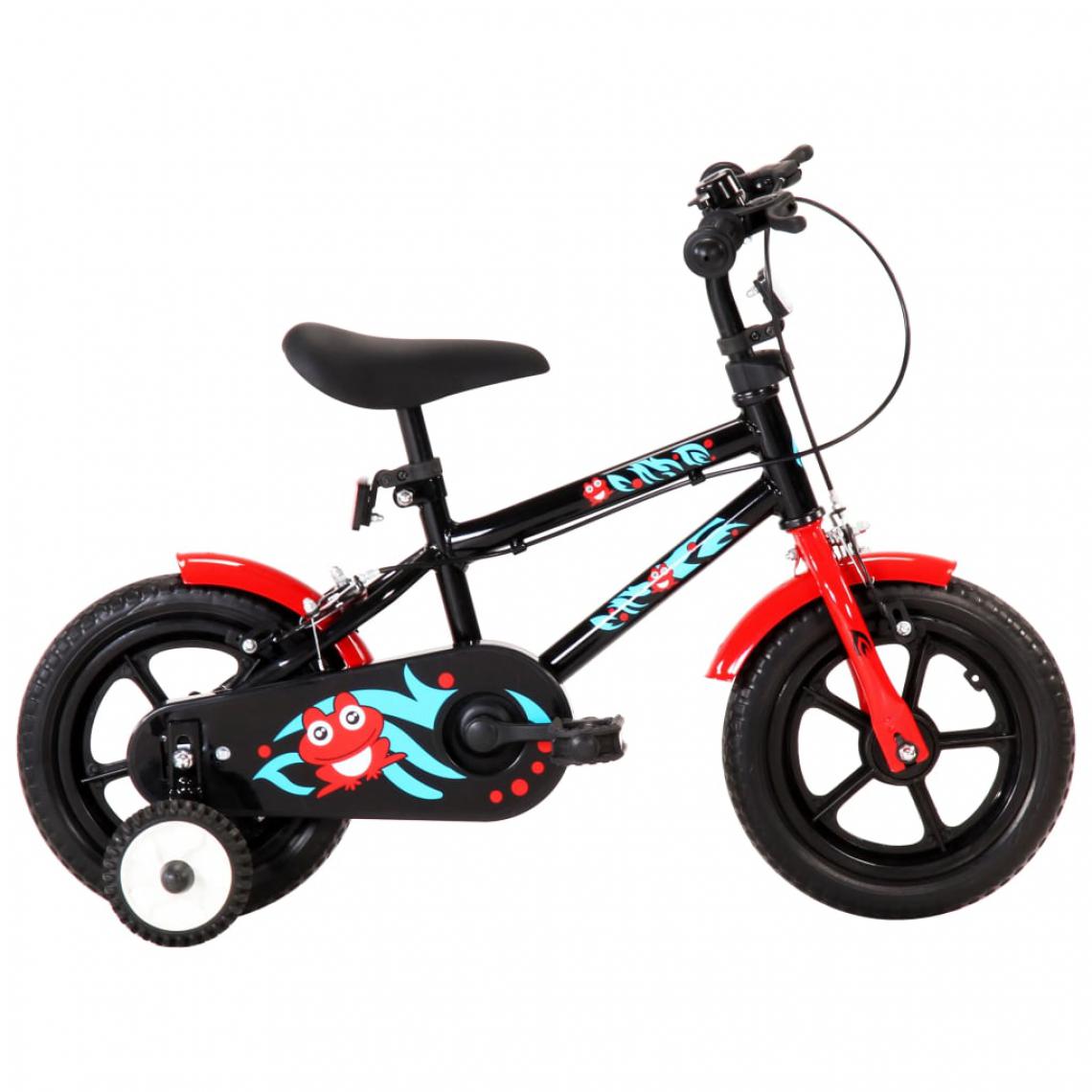 Vidaxl - vidaXL Vélo pour enfants 12 pouces Noir et rouge - Vélo électrique
