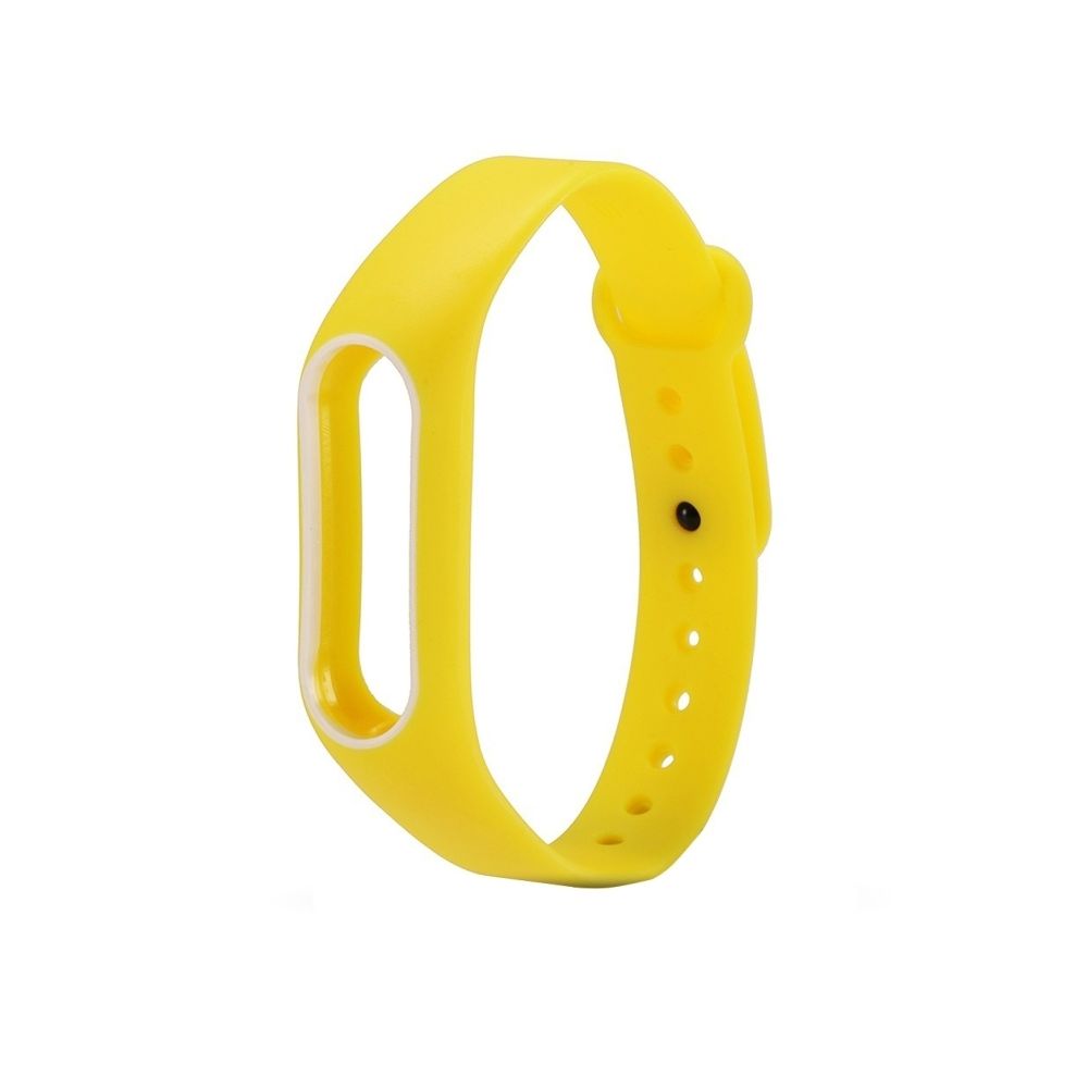 Wewoo - Bracelet jaune et blanc pour Xiaomi Mi Bande 2 en silicone coloré, de montre, hôte non inclus + - Bracelet connecté