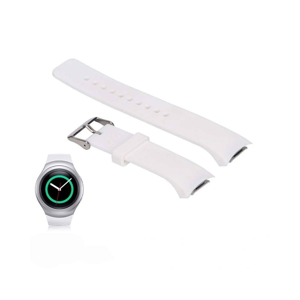 Wewoo - Bracelet de montre couleur unie avec dragonne pour Galaxy Gear S2 R720 (blanc) - Bracelet connecté