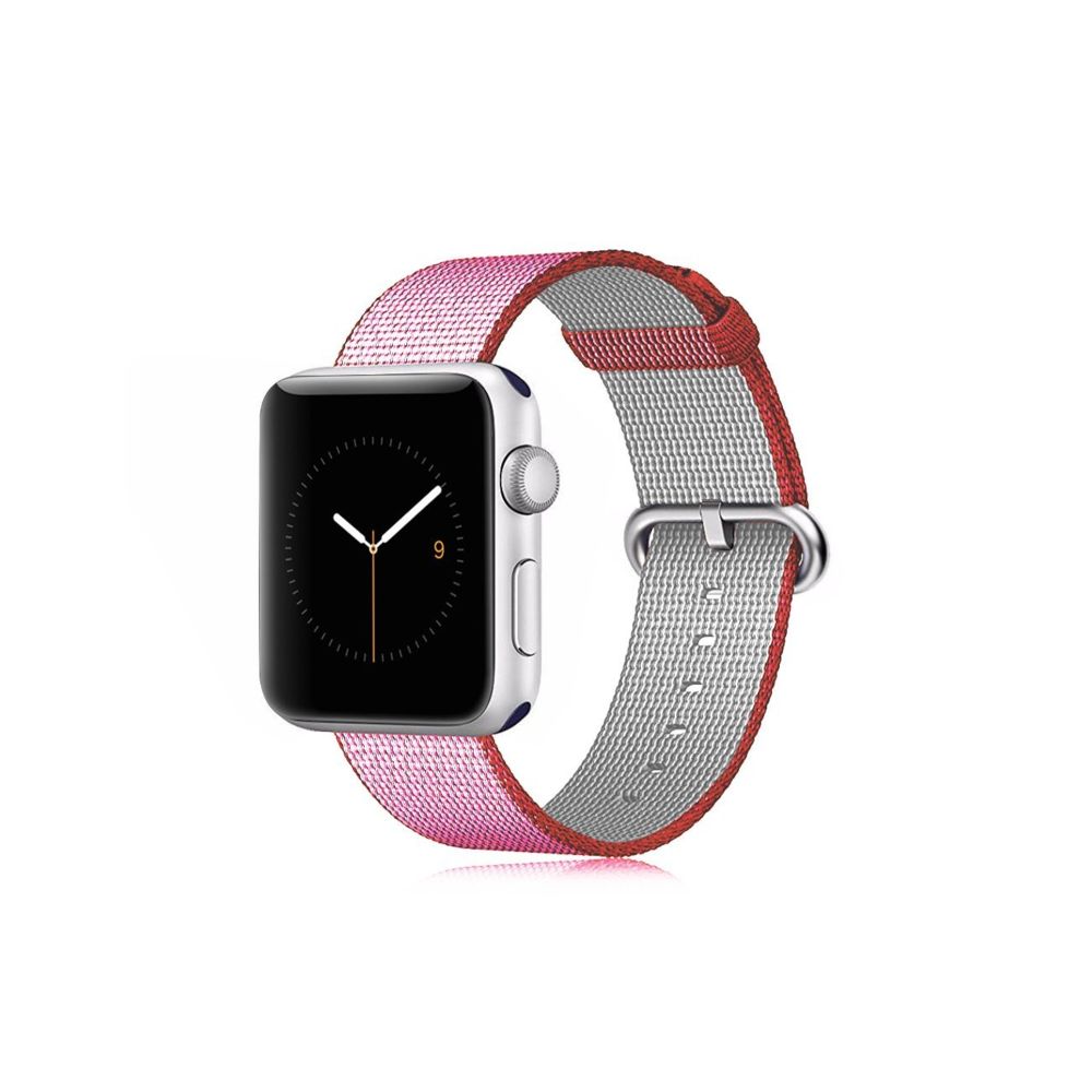 Evetane - Bracelet en tissu rose réglable compatible compatible avec Apple Watch 42 mm - Accessoires Apple Watch