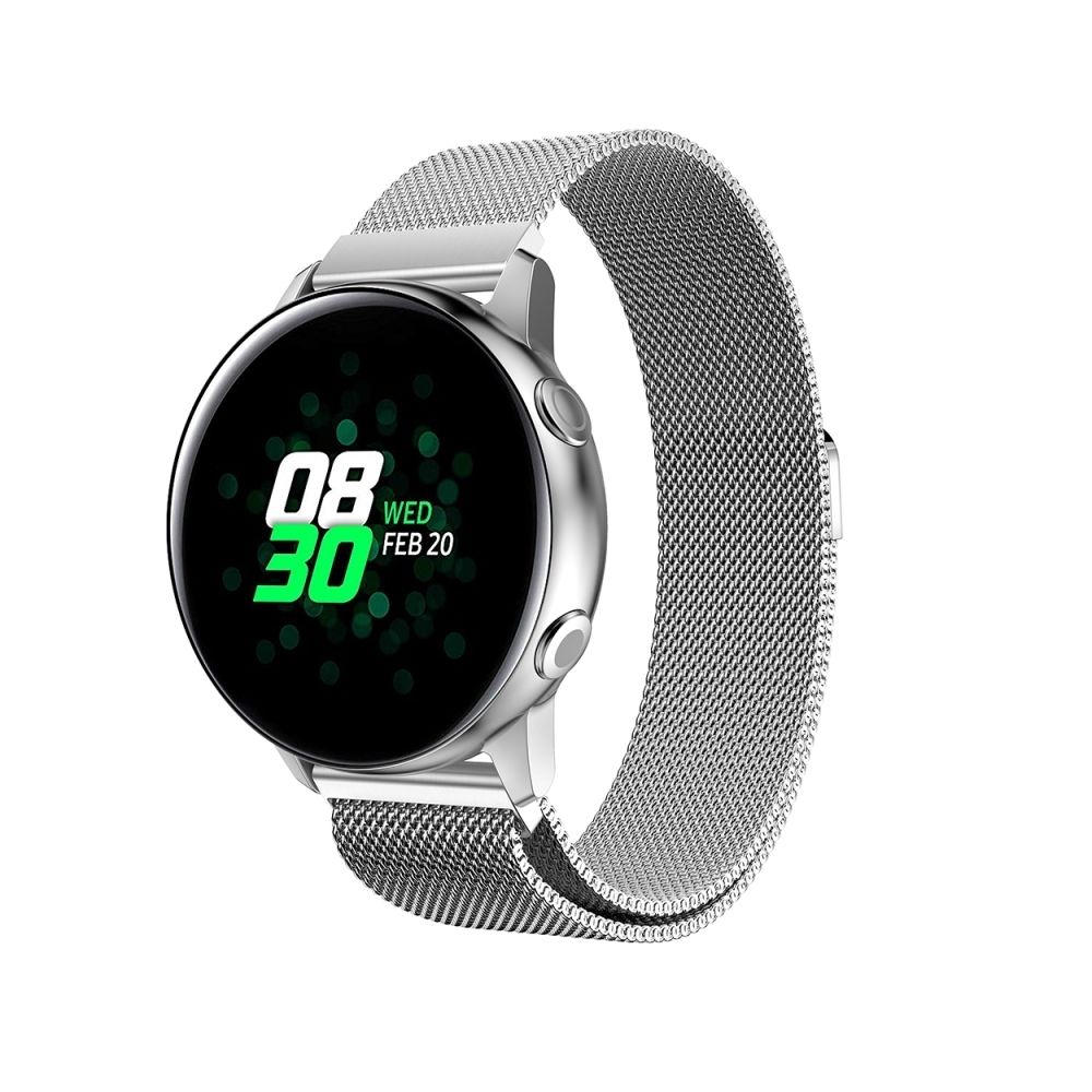 Wewoo - Bracelet de poignet en acier inoxydable magnétique Milanis WatchBand pour Galaxy Watch Active 20mm (Argent) - Bracelet connecté
