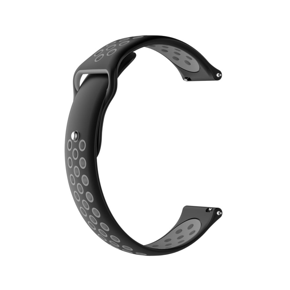Wewoo - Bracelet pour montre connectée Bande de à couleur double Galaxy S3 Ticwatch Pro Gris noir - Bracelet connecté
