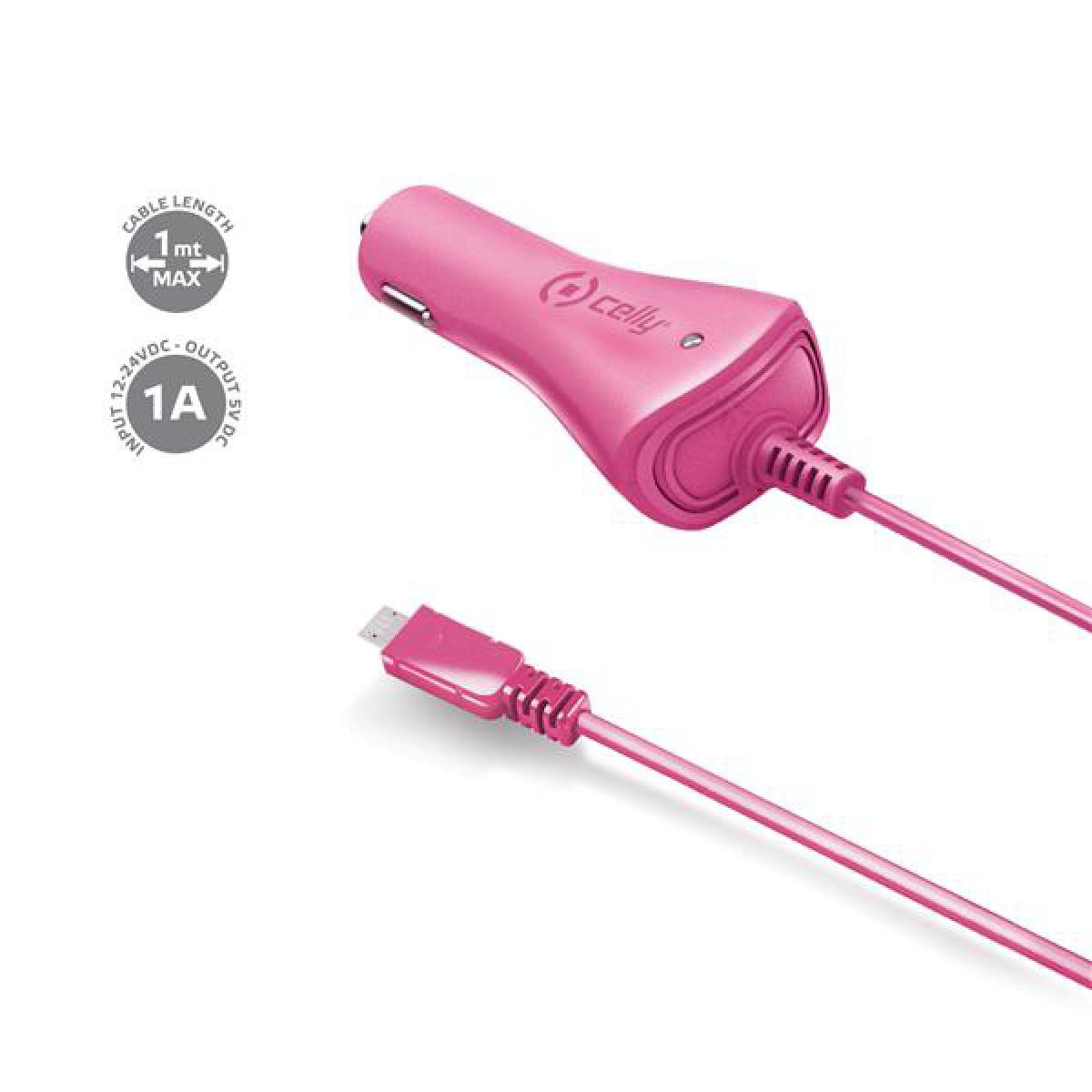 Celly - Car Charger 1a Microusb Pink - Bracelet connecté