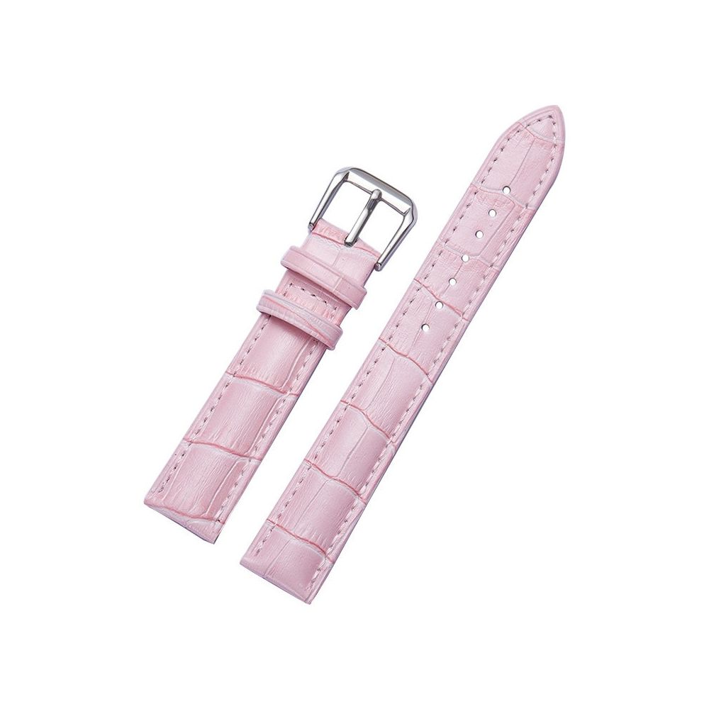Wewoo - Bracelet pour montre connectée Dragonne en cuir de détachable de veauSpécifications 16mm rose - Bracelet connecté