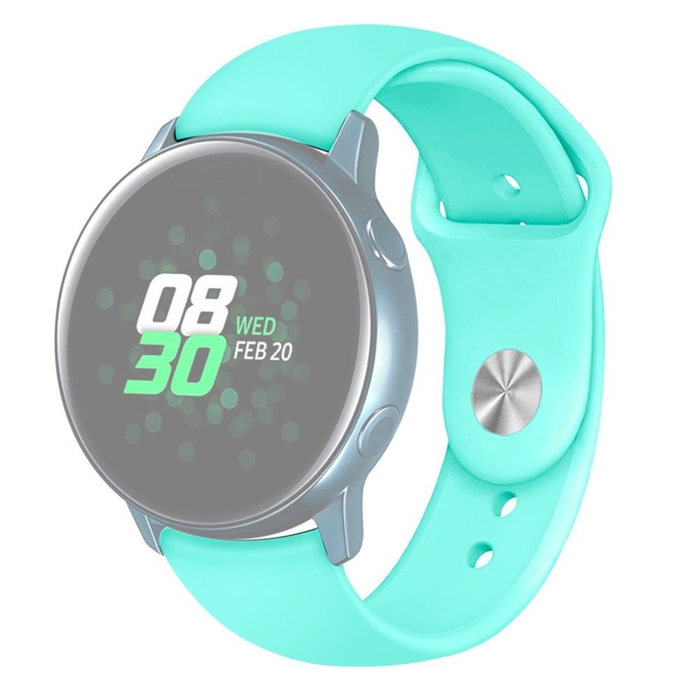 Wewoo - Bracelet pour montre connectée Galaxy Watch Active 2 Smart couleur unie de poignet en siliconeTaille L Vert menthe - Bracelet connecté