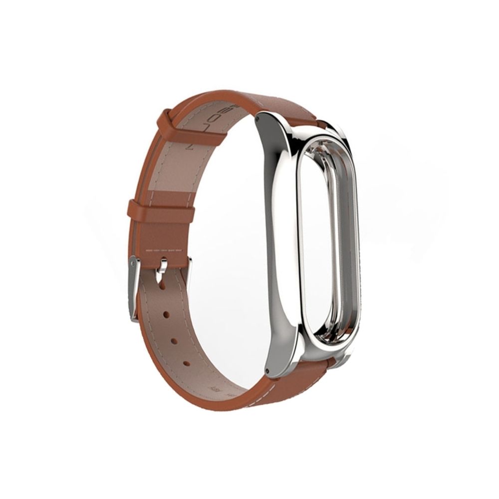 Wewoo - Bracelet brun pour Xiaomi Mi Bande 2 poignet sans fil magnétique Miband2 Smart remplacer les accessoires, hôte non inclus Mijobs en cuir - Bracelet connecté