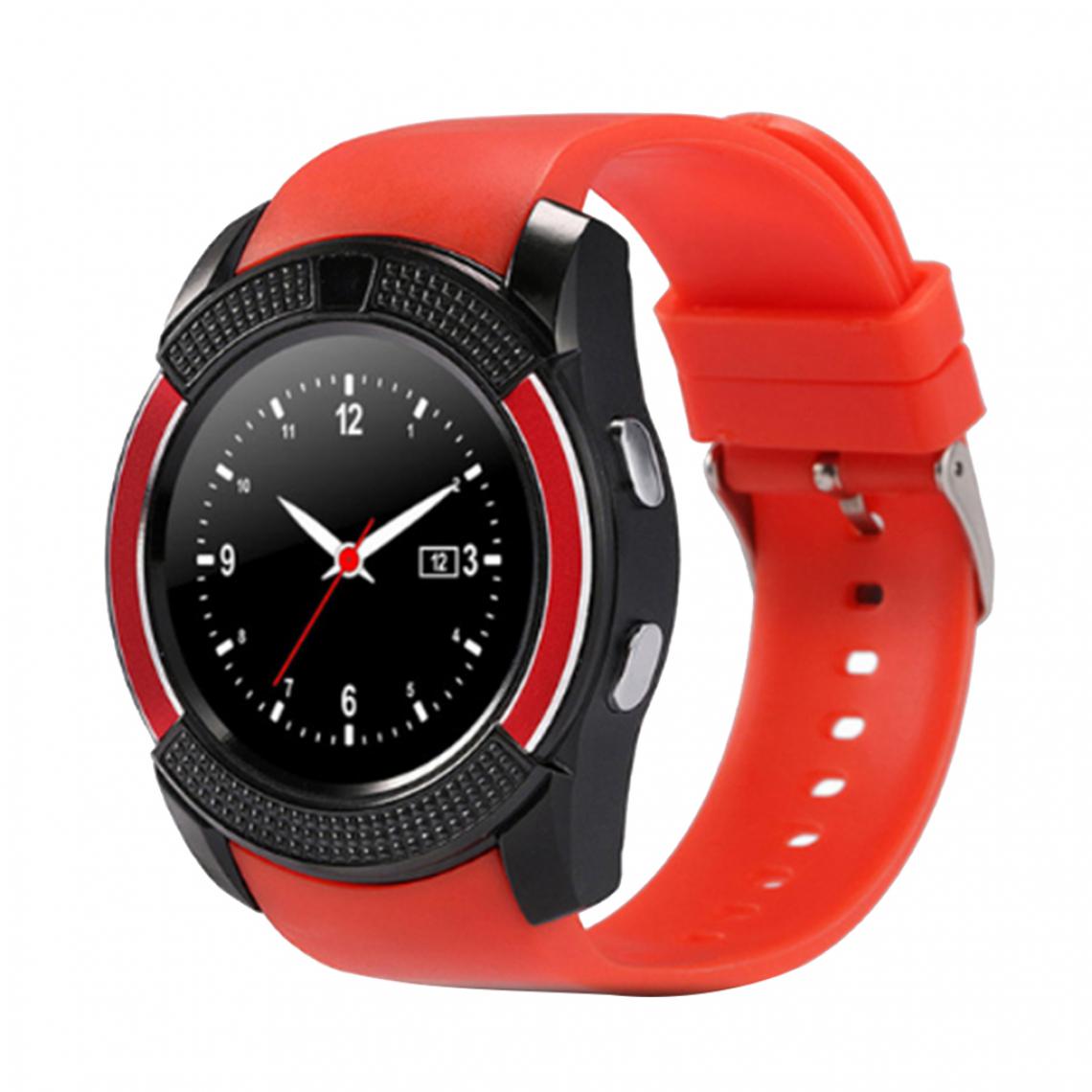 marque generique - Montre-bracelet de podomètre à écran tactile de montre intelligente Bluetooth V8 Bluetooth, blanc - Montre connectée