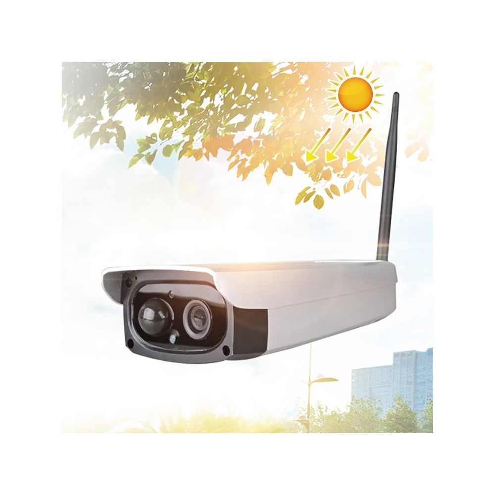 Wewoo - Caméra IP de sécurité solaire HD 1080P d'extérieur, détection de mouvement de support & réveil par IRP, étanche IP66 blanc - Caméra de surveillance connectée