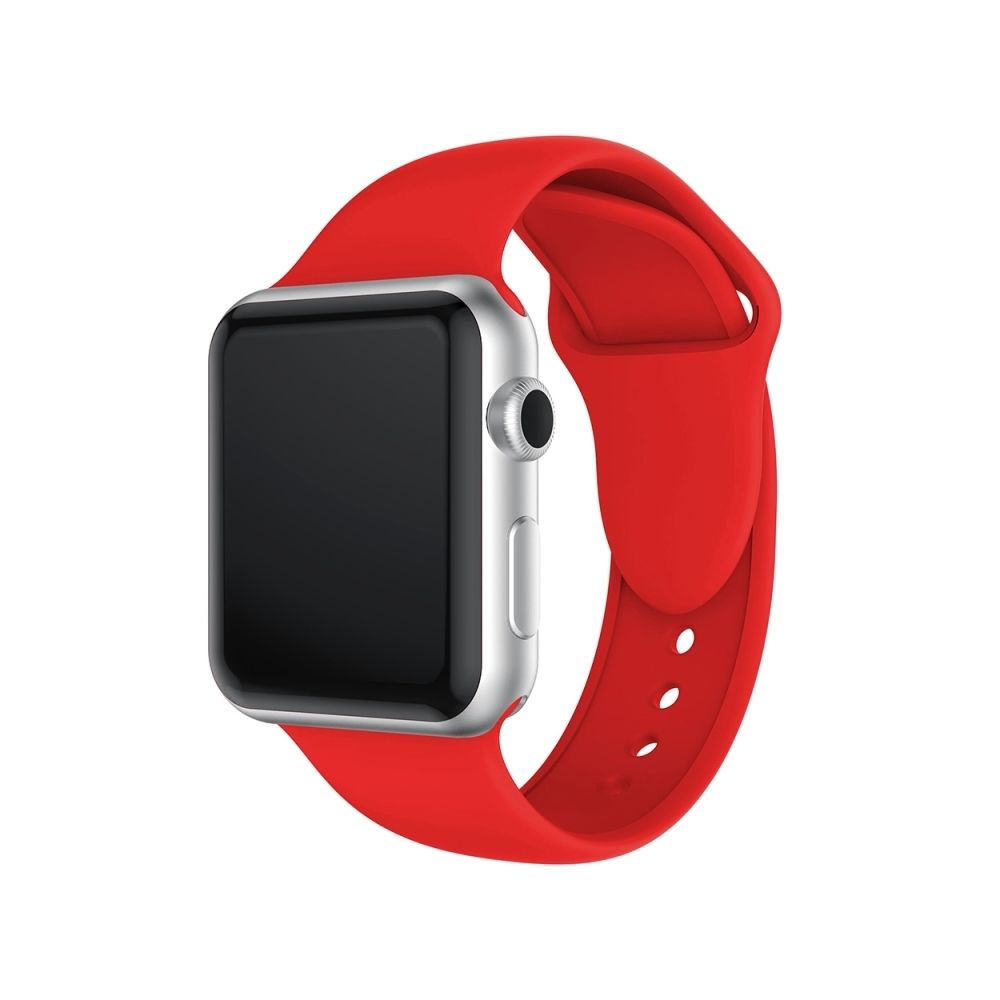 Wewoo - Bracelet Bande de montre en silicone à double rivets pour Apple Watch séries 3 et 2 1 38 mm (rouge) - Accessoires Apple Watch