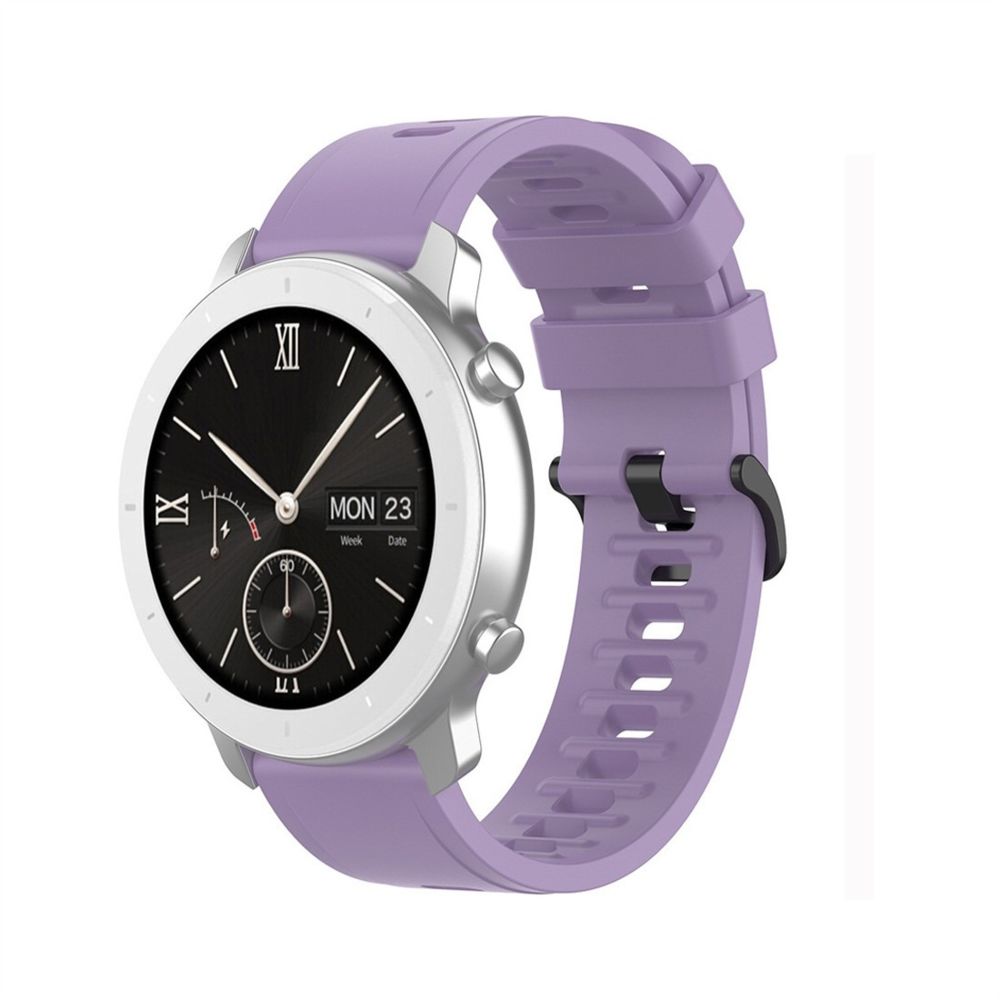 Wewoo - Bracelet pour montre connectée de remplacement de Smartwatch en silicone Amazfit GTRtaille 22 mm violet clair - Bracelet connecté