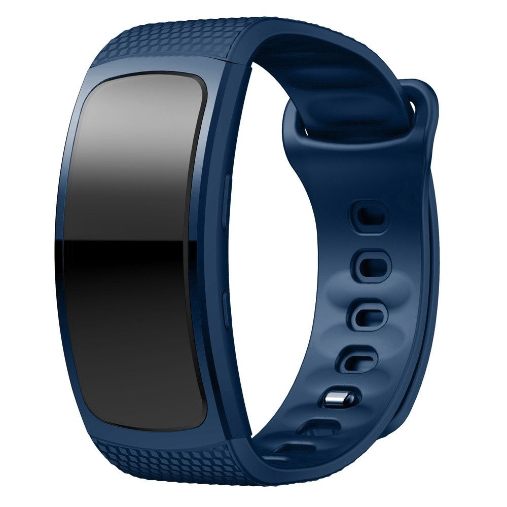 Wewoo - Bracelet pour montre connectée en silicone Samsung Gear Fit2 SM-R360taille de la dragonne 126-175mm bleu nuit - Bracelet connecté