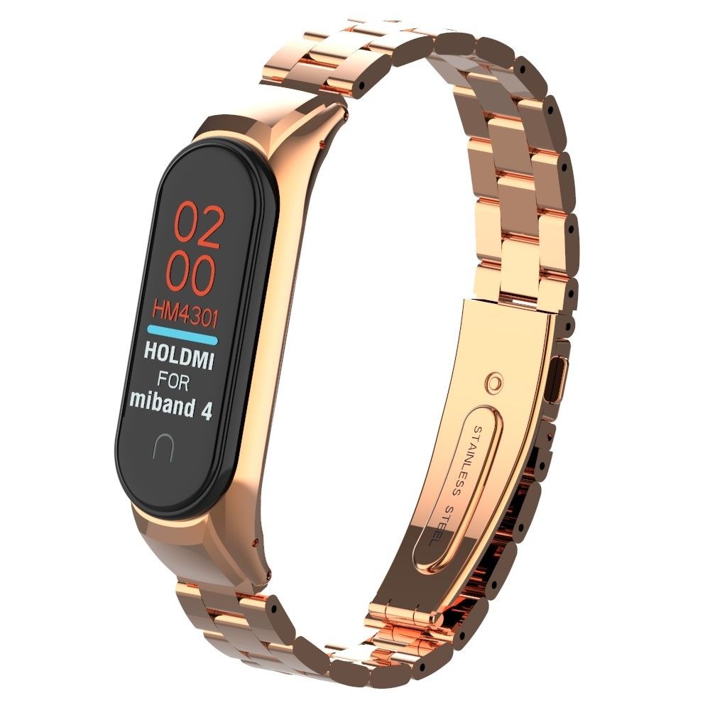 marque generique - Bracelet en métal solide or rose pour votre Xiaomi Mi Smart Band 4 - Accessoires bracelet connecté