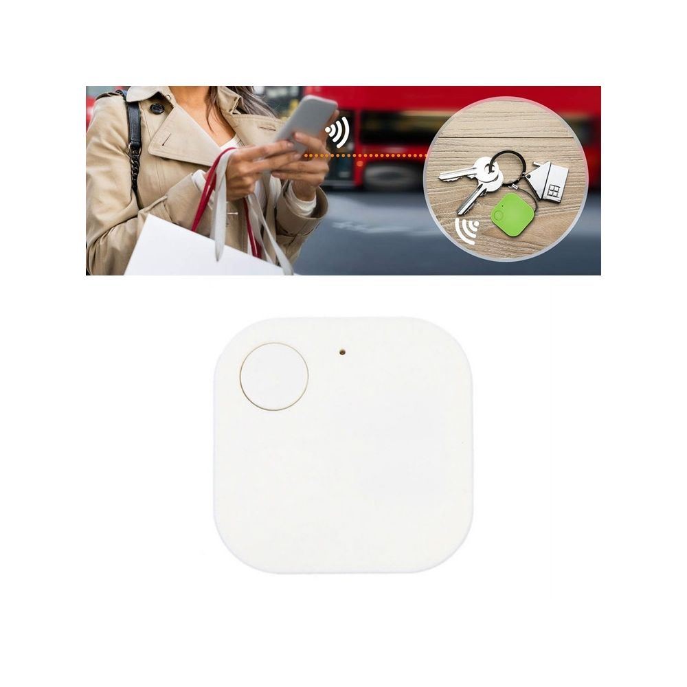 Wewoo - Portable Mini Carré Anti Dispositif Perdu Smart Bluetooth À Distance Anti-Vol Alarme Porte-clés Blanc - Alarme connectée