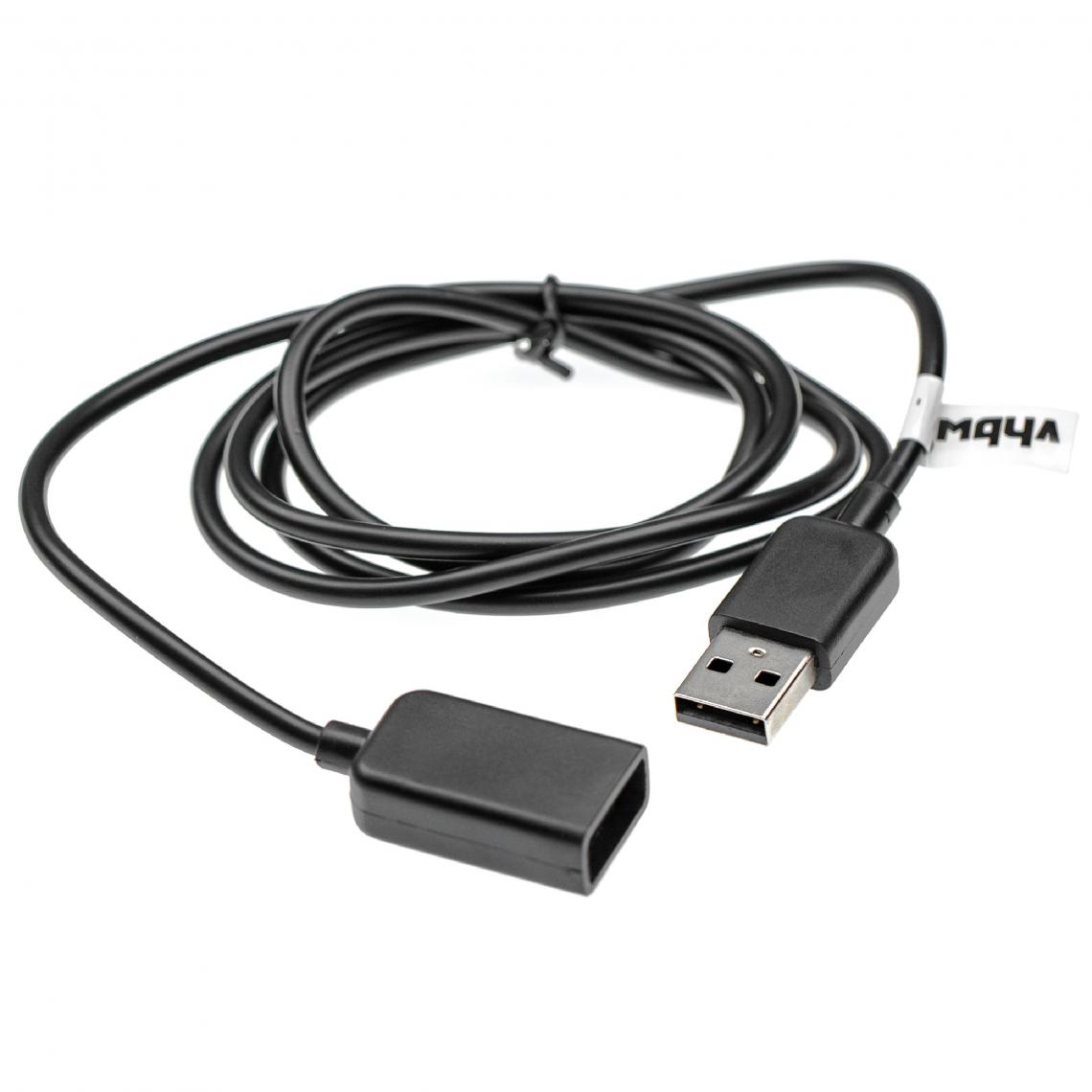 Vhbw - vhbw Câble de rallonge USB compatible avec Nike SportWatch GPS montre connectée, fitness ou de sport - Câble, noir, 100 cm - Accessoires montres connectées