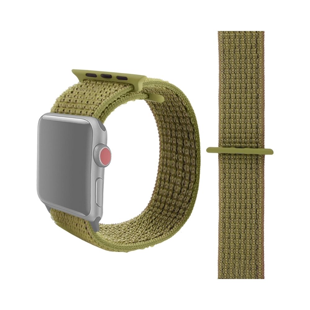 Wewoo - Bracelet de montre en nylon Simple Fashion pour Apple Watch Séries 4 & 3 & 2 & 1 42mm & 44mm, avec Magic Stick (Vert foncé) - Accessoires Apple Watch