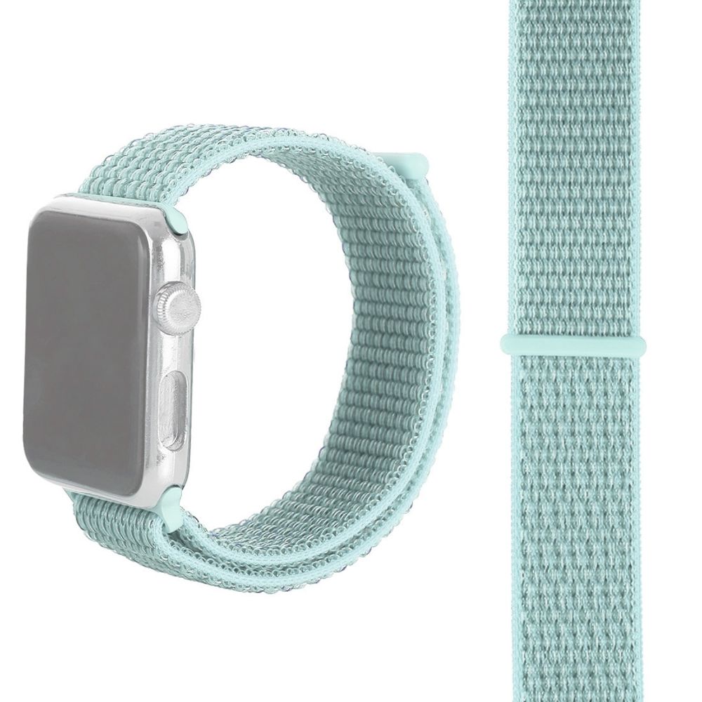 Wewoo - Bracelet de montre en nylon Simple Fashion pour Apple Watch séries 5 et 440 mm / 32 et 138 mmavec support magique gris vert - Accessoires montres connectées