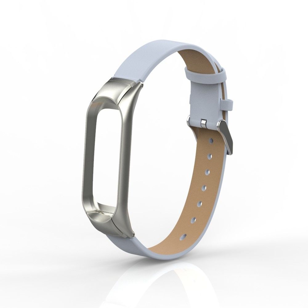 marque generique - Bracelet en cuir véritable blanc pour votre Xiaomi Mi Smart Band 4 - Accessoires bracelet connecté